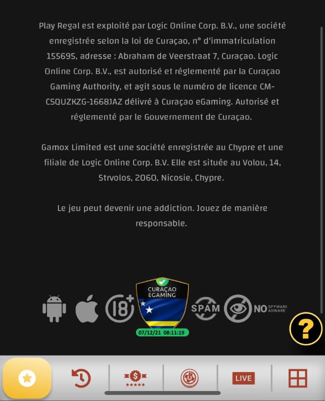 les bonus de play regal